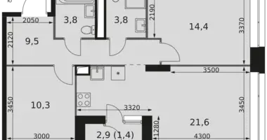 Wohnung 3 zimmer in Moskau, Russland