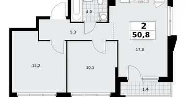 Wohnung 2 zimmer in Troizk, Russland