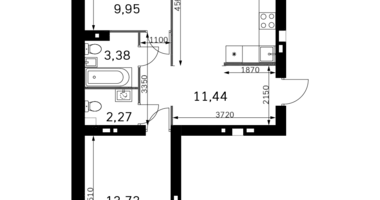 Wohnung 2 zimmer in Rajon Odinzowo, Russland