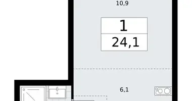 Apartamento 1 habitación en Vnukovo, Rusia