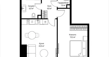 Apartamento 1 habitación en Moscú, Rusia