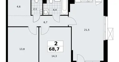 Apartamento 2 habitaciones en Kommunarka, Rusia