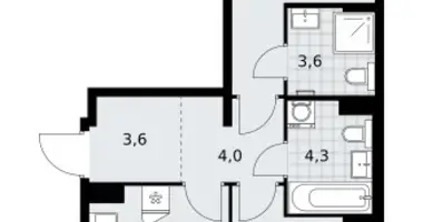 Apartamento 2 habitaciones en Kommunarka, Rusia