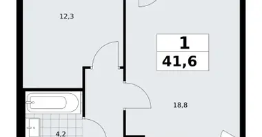 Apartamento 1 habitación en Troitsk, Rusia