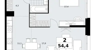 Appartement 2 chambres dans Kommunarka, Russie