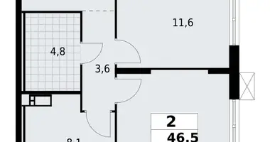 Mieszkanie 2 pokoi w Krasnoye Selo, Rosja