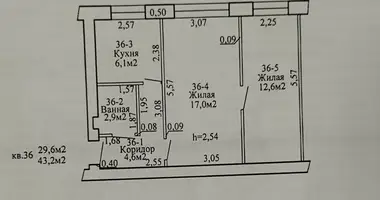 2 room apartment in Homyel, Belarus