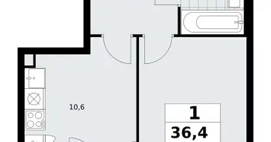 Mieszkanie 1 pokój w Troick, Rosja