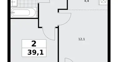 2 room apartment in Kommunarka, Russia