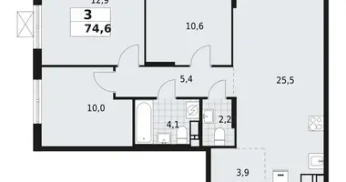 Wohnung 3 zimmer in Wsewoloschsk, Russland