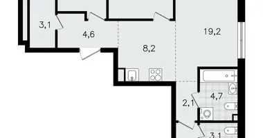 4 room apartment in Vsevolozhsk, Russia