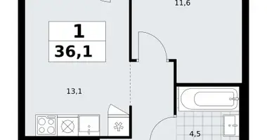 Apartamento 1 habitación en Troitsk, Rusia