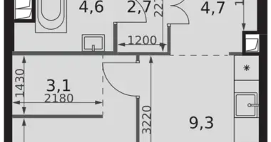 1 room apartment in Moscow, Russia