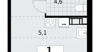 Mieszkanie 1 pokój w Krasnoye Selo, Rosja