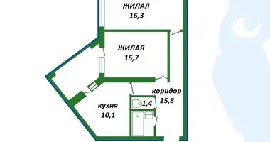 2 room apartment in Zhodzina, Belarus