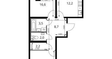 Apartamento 2 habitaciones en Leninsky District, Rusia