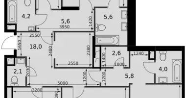 4 room apartment in Moscow, Russia