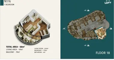 Apartamento 2 habitaciones en Kobuleti, Georgia