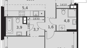Wohnung 3 zimmer in Moskau, Russland