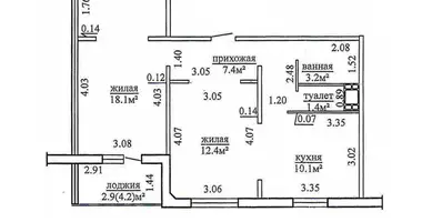 Квартира 2 комнаты в Фаниполь, Беларусь