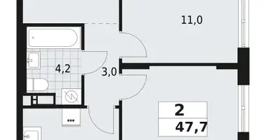 Wohnung 2 zimmer in Wsewoloschsk, Russland
