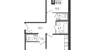 Apartamento 2 habitaciones en Leninsky District, Rusia