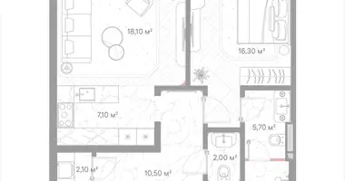 Apartamento 1 habitación en Moscú, Rusia