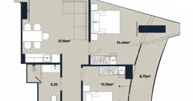 2 bedroom apartment in Batumi, Georgia
