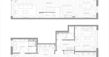 Appartement 2 chambres dans Moscou, Russie