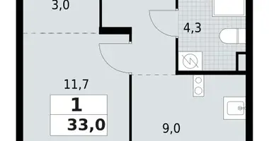 Wohnung 1 zimmer in Krasnoje Selo, Russland