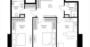2 room apartment in Moscow, Russia
