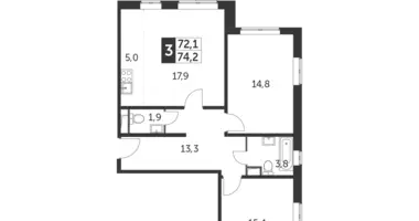 Apartamento 3 habitaciones en Leninsky District, Rusia