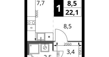 Studio 1 zimmer in Chimki, Russland