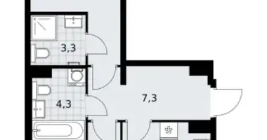Apartamento 2 habitaciones en Troitsk, Rusia