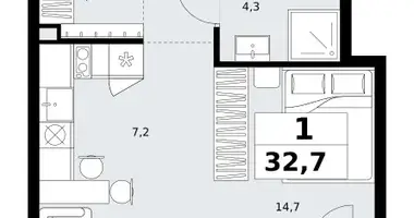 Apartamento 1 habitación en Kommunarka, Rusia