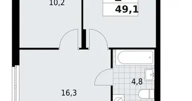 Apartamento 2 habitaciones en Vsevolozhsk, Rusia