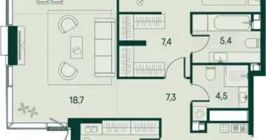 2 bedroom apartment in Moscow, Russia