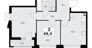 Appartement 2 chambres dans Troïtsk, Russie