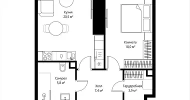 1 room apartment in Moscow, Russia