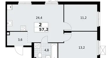 2 room apartment in Vsevolozhsk, Russia