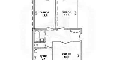 Квартира 1 комната в Кобрин, Беларусь