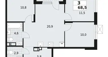 Квартира 3 комнаты в Всеволожск, Россия