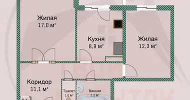 2 room apartment in Barysaw, Belarus