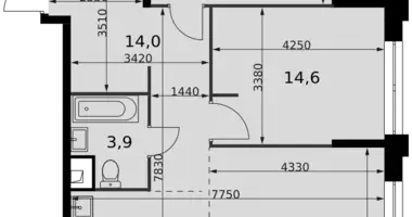 Wohnung 3 zimmer in Moskau, Russland