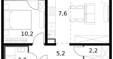 Mieszkanie 2 pokoi w Leninsky District, Rosja