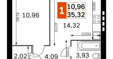 1 room apartment in Odincovskij gorodskoj okrug, Russia