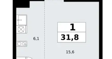 Wohnung 1 zimmer in Kommunarka, Russland