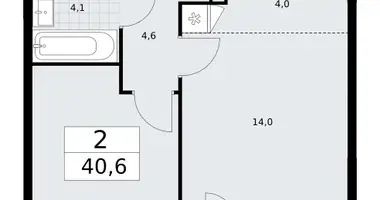 Apartamento 2 habitaciones en Vnukovo, Rusia