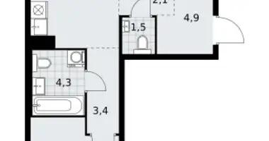 Appartement 2 chambres dans Kommunarka, Russie