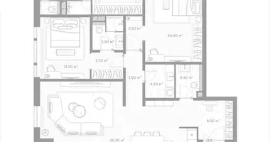 Apartamento 2 habitaciones en Moscú, Rusia